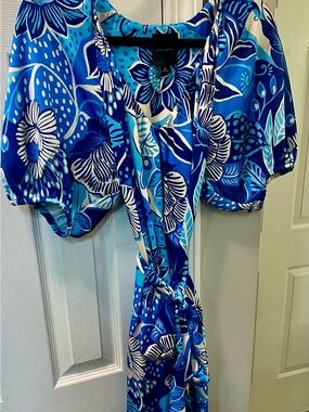 Alex Marie Blue Floral Tie-Front Tunic